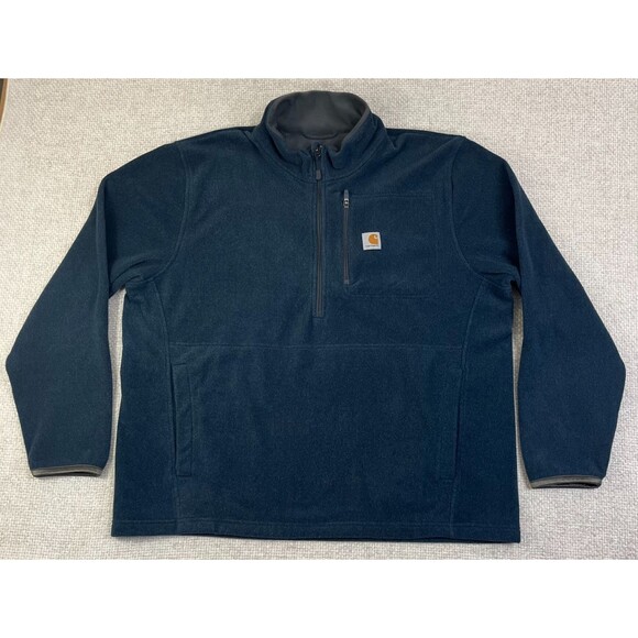 Carhartt Dalton Fleece Jacket 1/2 Zip Men's XL Pull Over Blue Pockets Outdoor - Picture 1 of 8